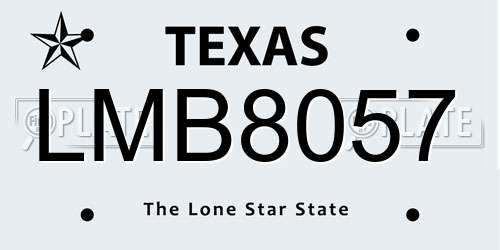 LMB8057 Texas License Plate