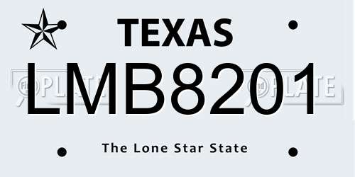 LMB8201 Texas License Plate