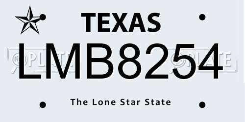 LMB8254 Texas License Plate