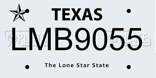 LMB9055 Texas License Plate