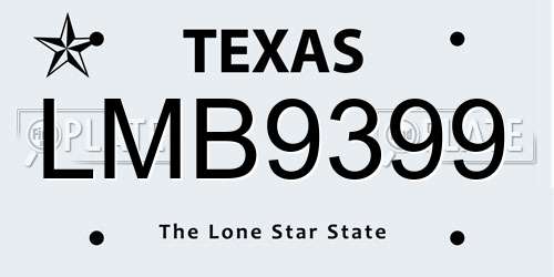 LMB9399 Texas License Plate