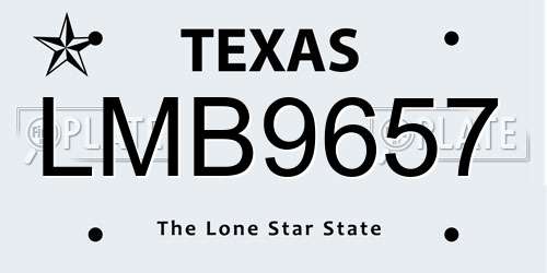LMB9657 Texas License Plate