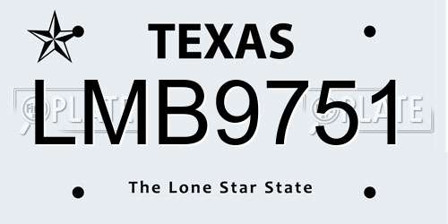 LMB9751 Texas License Plate
