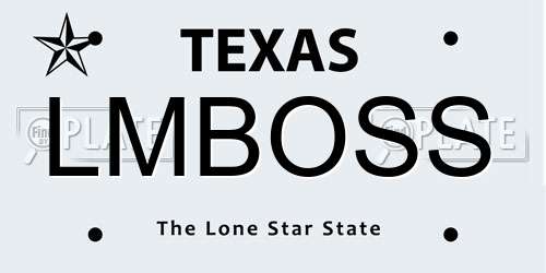 LMBOSS Texas License Plate