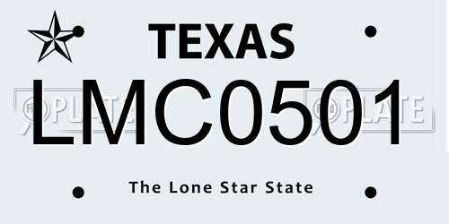 LMC0501 Texas License Plate