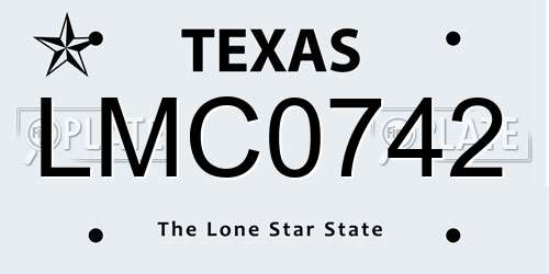 LMC0742 Texas License Plate