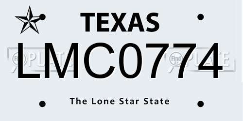 LMC0774 Texas License Plate