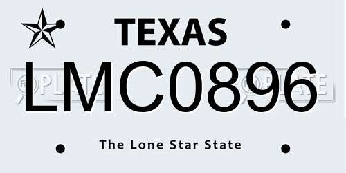 LMC0896 Texas License Plate