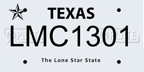 LMC1301 Texas License Plate