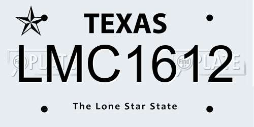 LMC1612 Texas License Plate