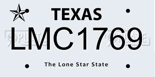 LMC1769 Texas License Plate