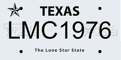 LMC1976 Texas License Plate