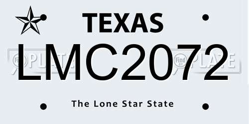 LMC2072 Texas License Plate
