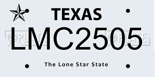 LMC2505 Texas License Plate