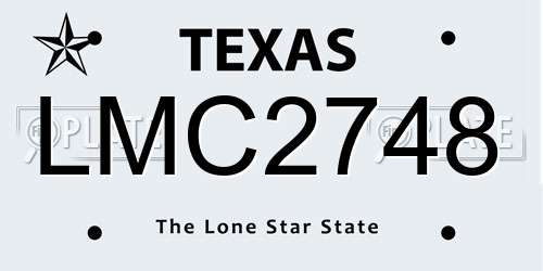 LMC2748 Texas License Plate