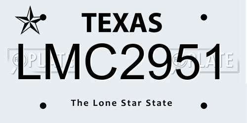 LMC2951 Texas License Plate
