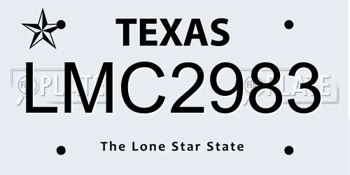 LMC2983 Texas License Plate