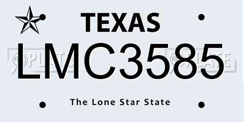 LMC3585 Texas License Plate