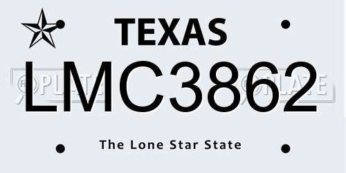 LMC3862 Texas License Plate