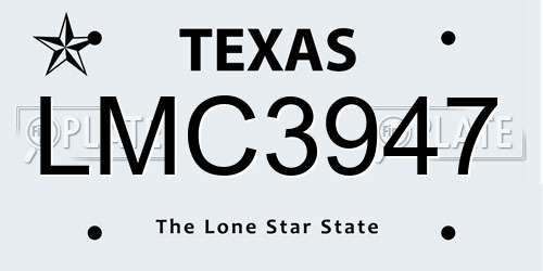 LMC3947 Texas License Plate