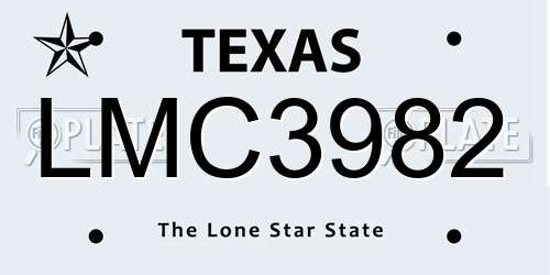 LMC3982 Texas License Plate