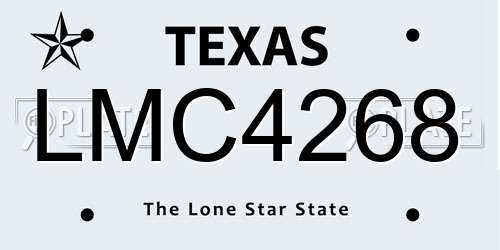 LMC4268 Texas License Plate