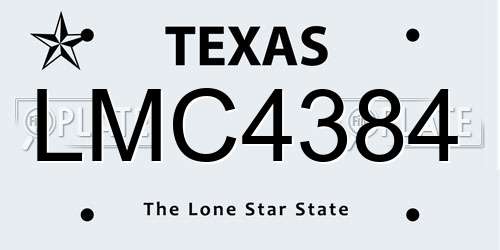 LMC4384 Texas License Plate