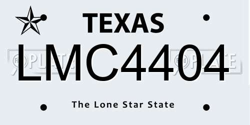 LMC4404 Texas License Plate