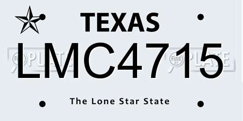 LMC4715 Texas License Plate