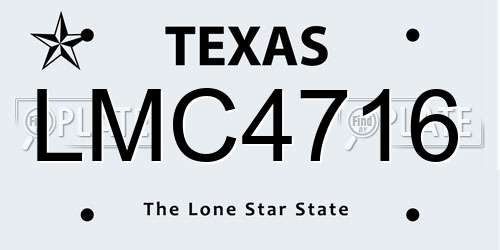 LMC4716 Texas License Plate