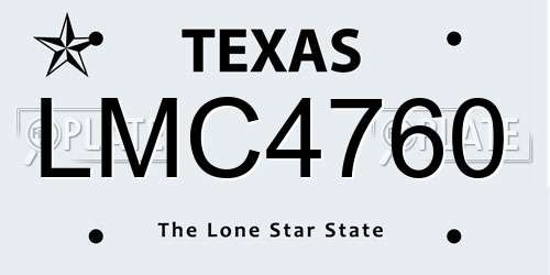 LMC4760 Texas License Plate