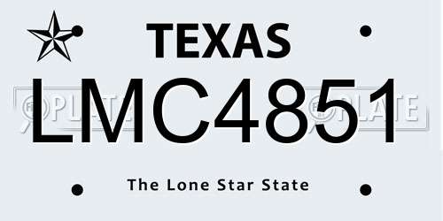 LMC4851 Texas License Plate