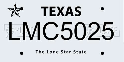 LMC5025 Texas License Plate