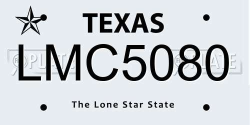 LMC5080 Texas License Plate