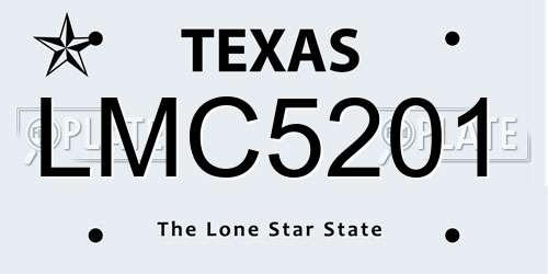 LMC5201 Texas License Plate