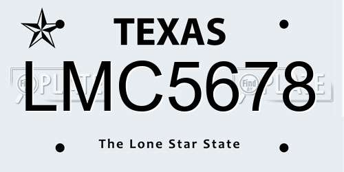 LMC5678 Texas License Plate