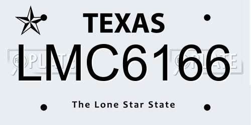 LMC6166 Texas License Plate