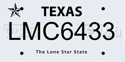 LMC6433 Texas License Plate