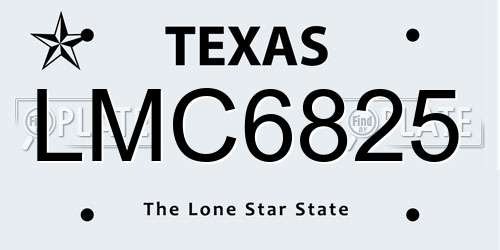 LMC6825 Texas License Plate