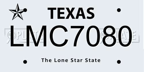 LMC7080 Texas License Plate