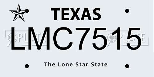 LMC7515 Texas License Plate