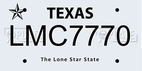 LMC7770 Texas License Plate