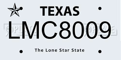 LMC8009 Texas License Plate