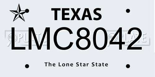 LMC8042 Texas License Plate