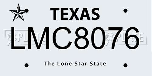 LMC8076 Texas License Plate