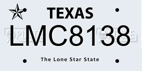 LMC8138 Texas License Plate