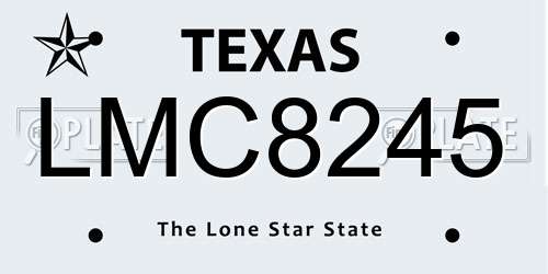 LMC8245 Texas License Plate
