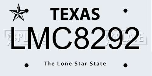 LMC8292 Texas License Plate