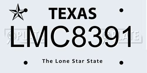 LMC8391 Texas License Plate