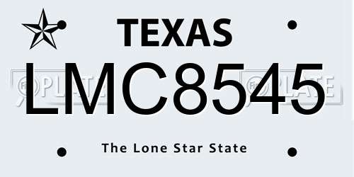 LMC8545 Texas License Plate